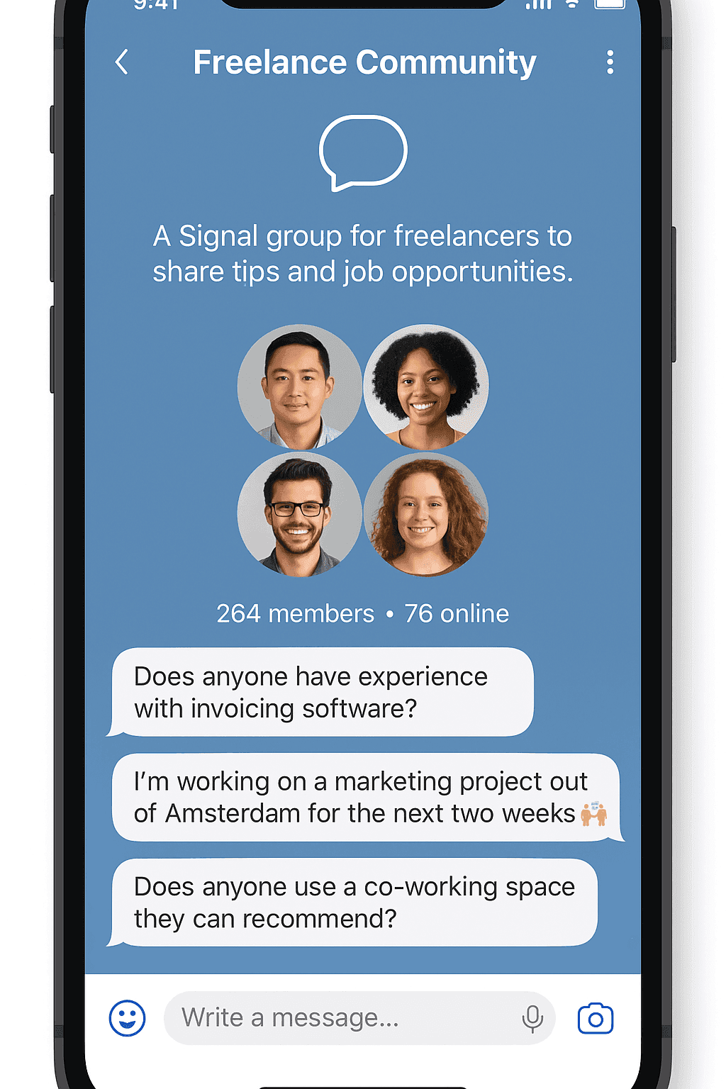 Signal-groep: afbeelding gemaakt met AI