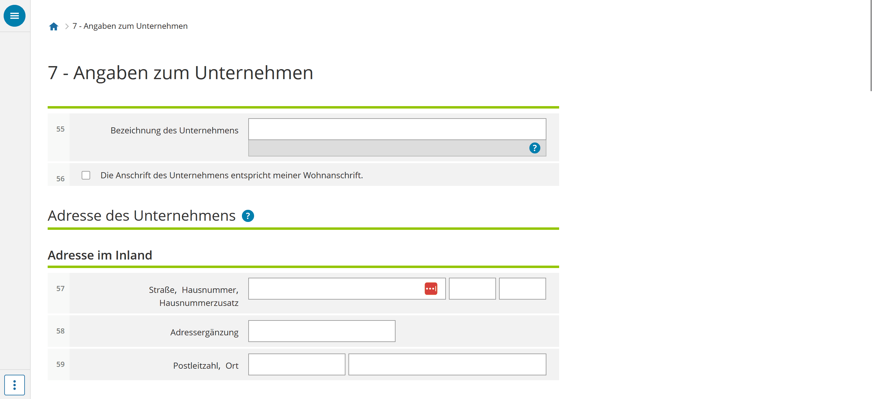 Hier folgen Angaben zum Unternehmen