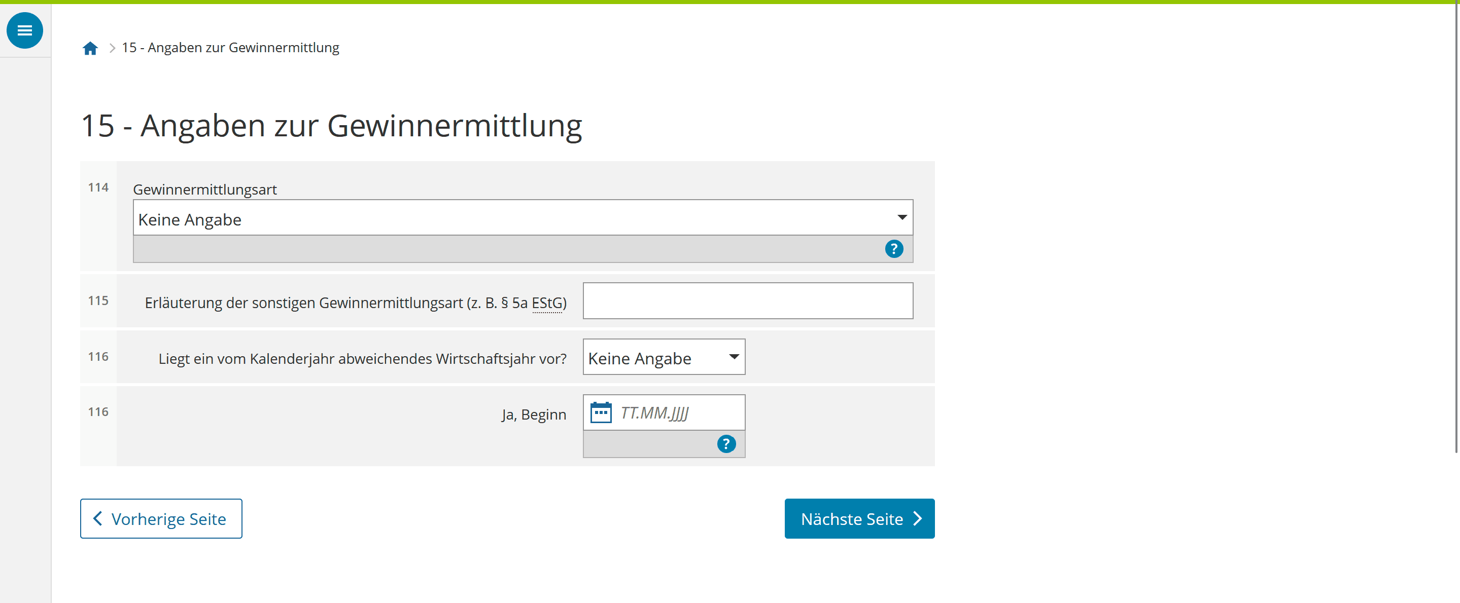 An dieser Stelle entscheidest du die Art deiner Buchhaltung