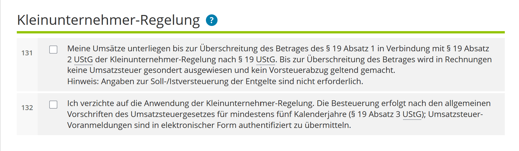 Die Kleinunternehmerreglung kann ein Vorteil sein
