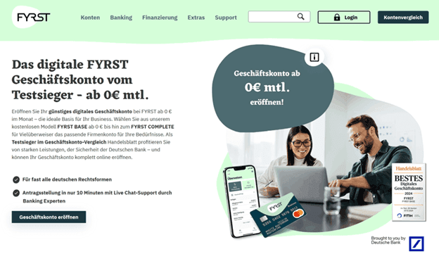 Screenshot der Startseite von FYRST (© Deutsche Bank AG)