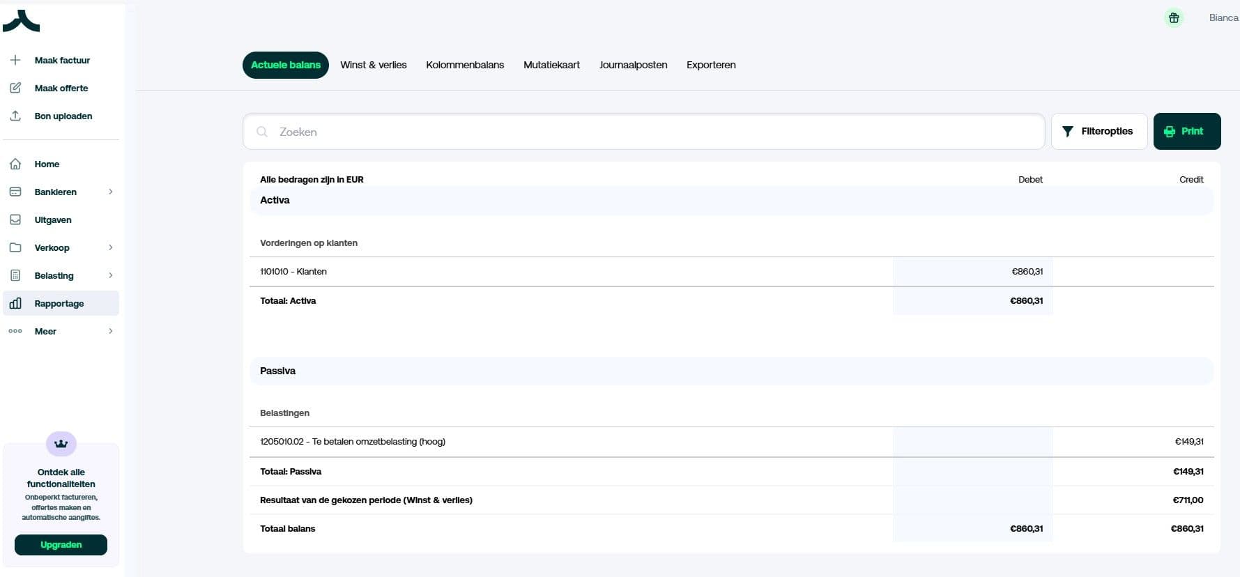 Interface Tellow Rapportages