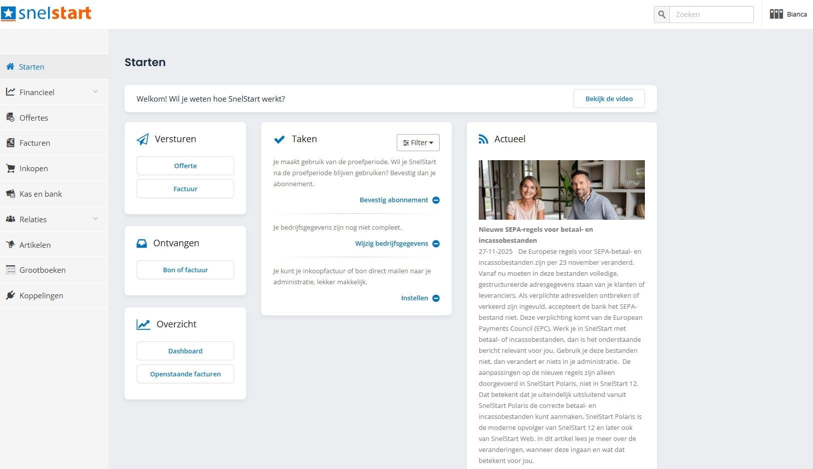 Interface snelstart