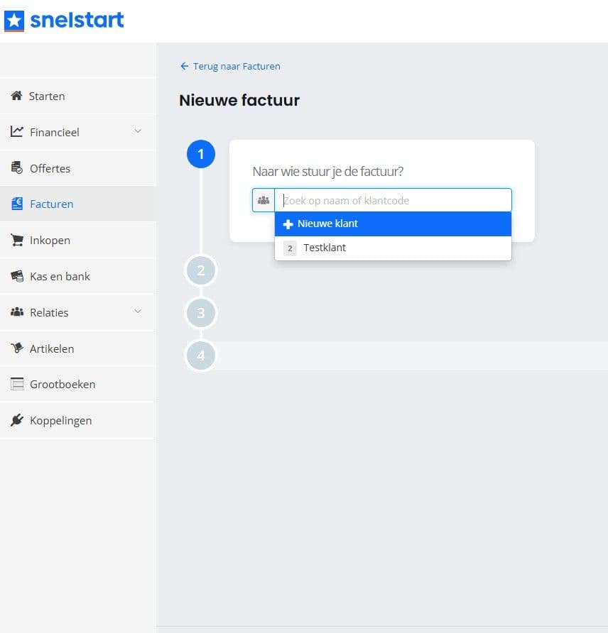 Interface snelstart - Facturen maken
