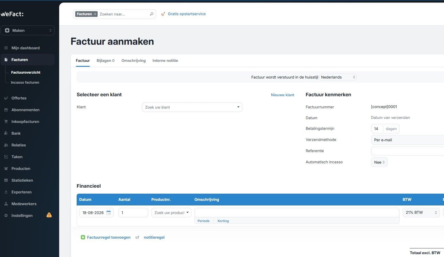 Interface WeFact